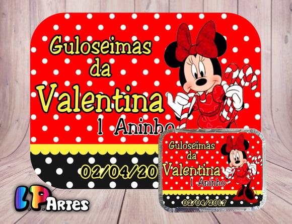 Tampa Personalizada para Marmita Minnie Vermelha