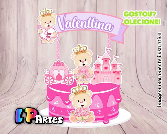 Topo de Bolo - Ursinha Princesa