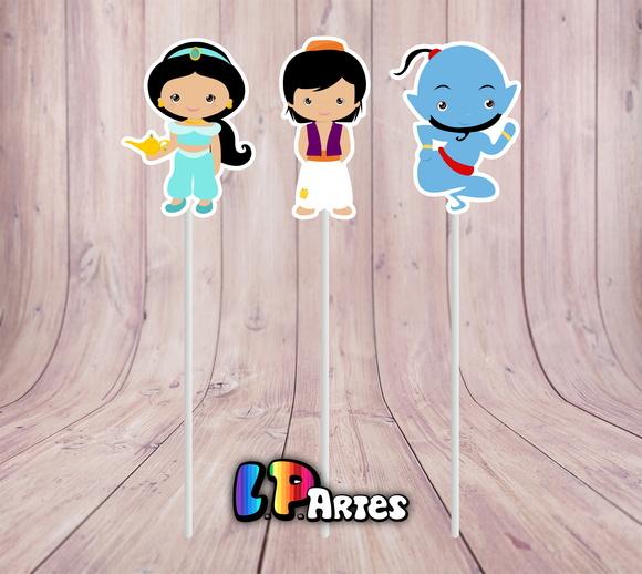 Topper para Docinho Aladdim Jasmine Cute