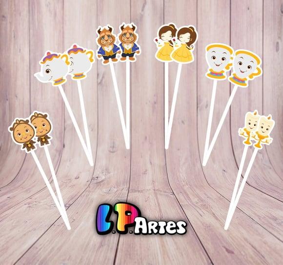 Topper para Docinho a Bela e a Fera Cute