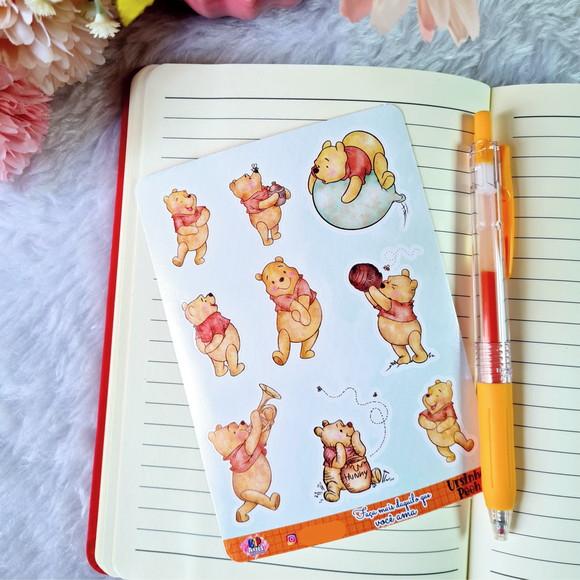 Ursinho Pooh - Cartela de Adesivos em Vinil