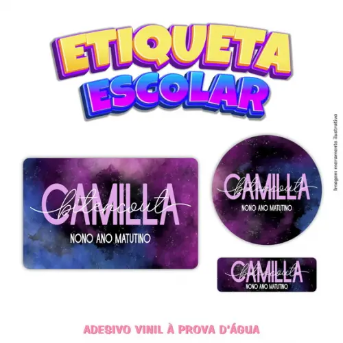 Kit Etiqueta Escolar em Vinil - Universo
