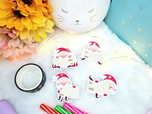 60 Tags Papai Noel Feliz Natal - N07 - Natalina Gnomeu