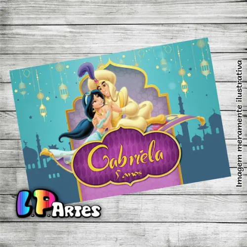 Adesivo 10x7 - Aladdin e Jasmine