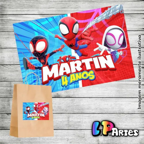 Adesivo 10x7 - Spidey e Seus Amigos