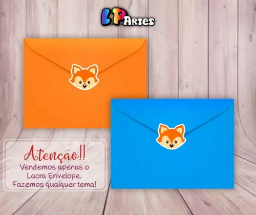 Adesivo 3x3 - Lacra Envelope - Raposinha