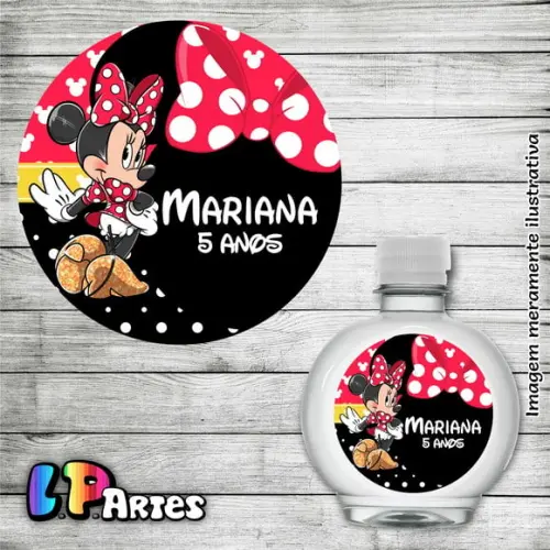 Adesivo Água Ouro Fino - Minnie Vermelha
