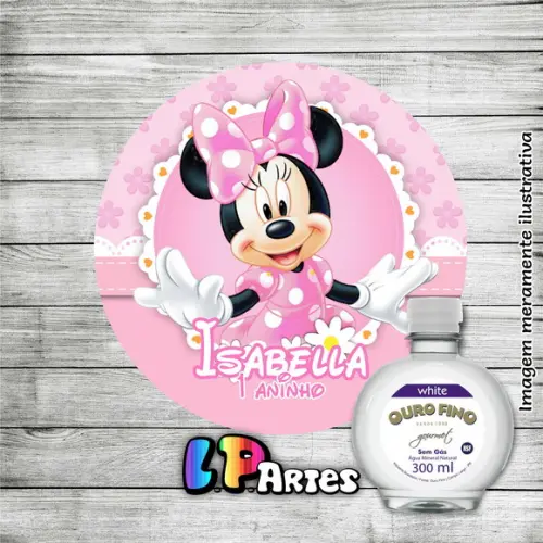 Adesivo Água Ouro Fino Minnie Rosa