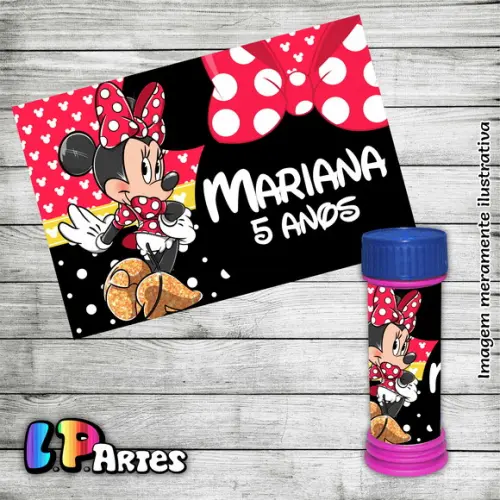 Adesivo Bolha de Sabão - Minnie Vermelha