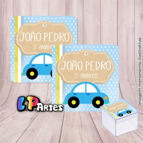 Adesivo Caixa Acrílica - Carrinhos