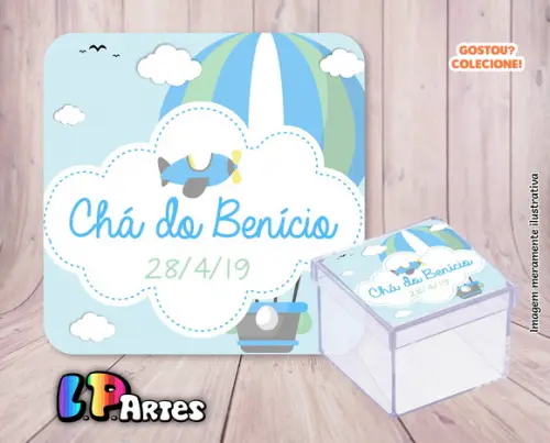 Adesivo Caixa Acrílico - Balão, Pipa, Avião