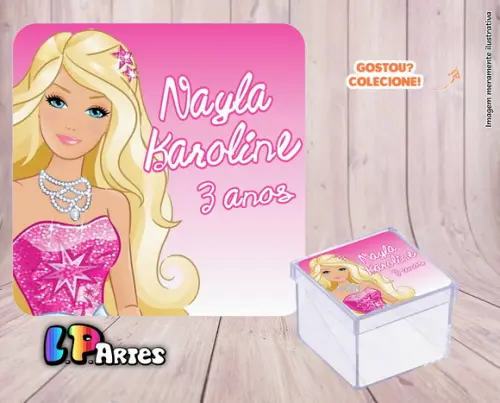 Adesivo Caixa Acrílico - Barbie