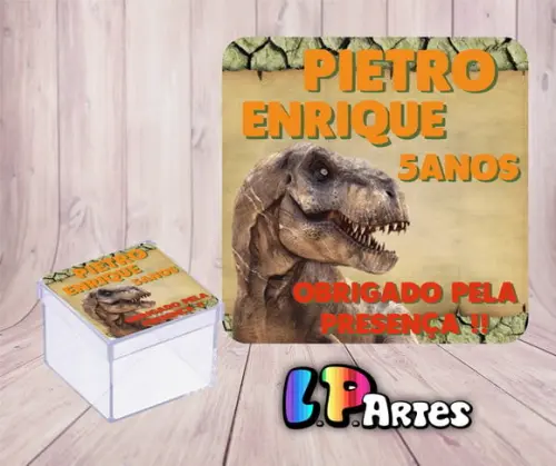 Adesivo Caixa Acrílico - Dinossauros