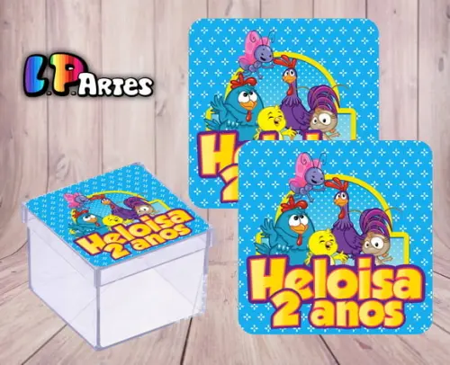 Adesivo Caixa Acrílico Galinha Pintadinh