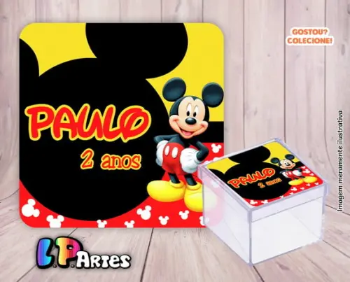 Adesivo Caixa Acrílico Mickey Mouse