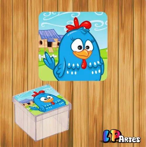 Adesivo Caixa Acrílico Galinha Pintadinha