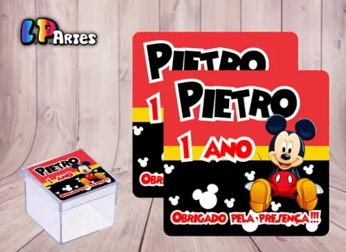 Adesivo Caixa Acrílico Mickey Mouse