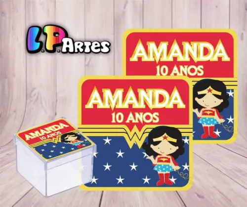Adesivo Caixa Acrílico Mulher Maravilha
