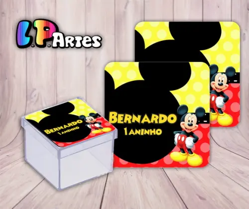 Adesivo Caixa Acrílico Mickey Mouse