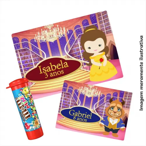 Adesivo Chocolate M&m's - a Bela e a Fera Cute