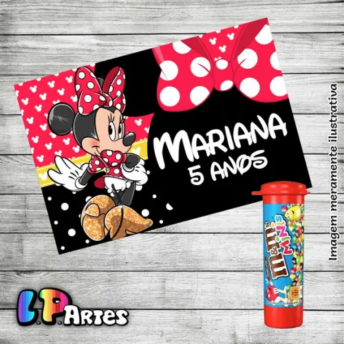 Adesivo Chocolate M&m's - Minnie Vermelha