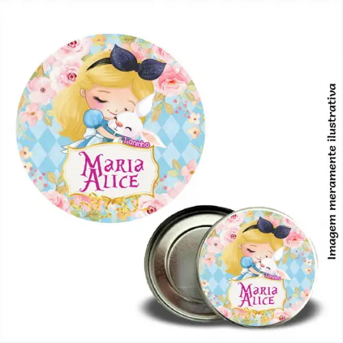 Adesivo de Latinha - Alice no País das Maravilhas