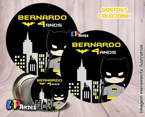 Adesivo de Latinha - Batman Cute