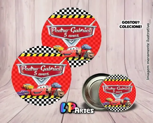 Adesivo de Latinha - Carros Disney