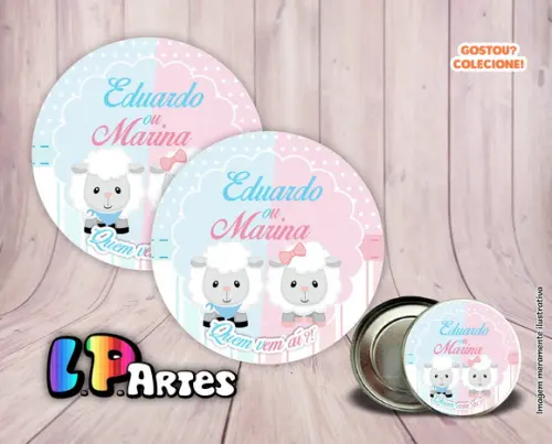 Adesivo de Latinha - Chá Revelação Ovelhinha