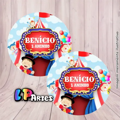 Adesivo de Latinha - Circo Menino