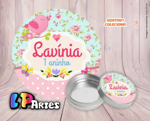 Adesivo de Latinha - Jardim Encantado