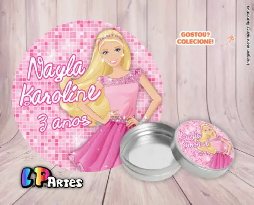 Adesivo de Latinha Barbie