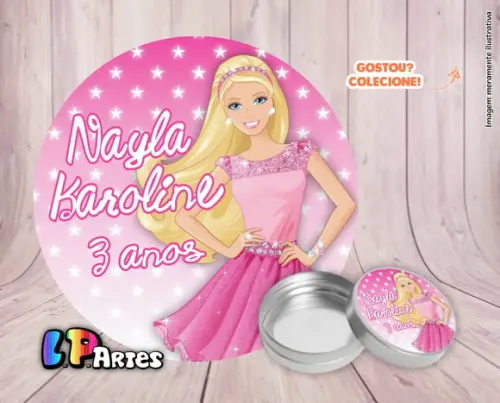 Adesivo de Latinha Barbie