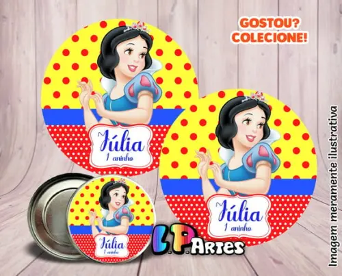 Adesivo de Latinha Branca de Neve