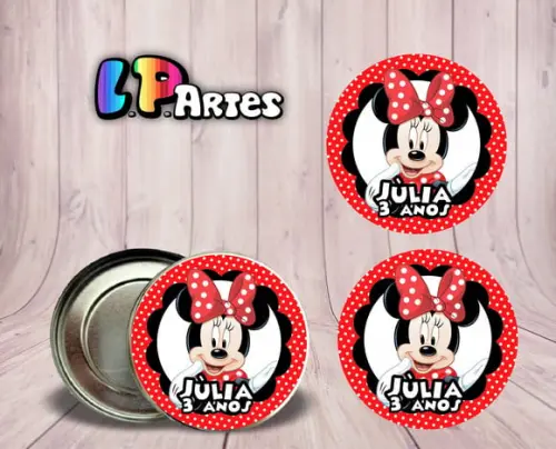 Adesivo de Latinha Minnie Vermelha