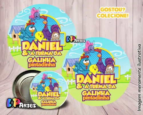 Adesivo de Latinha Galinha Pintadinha