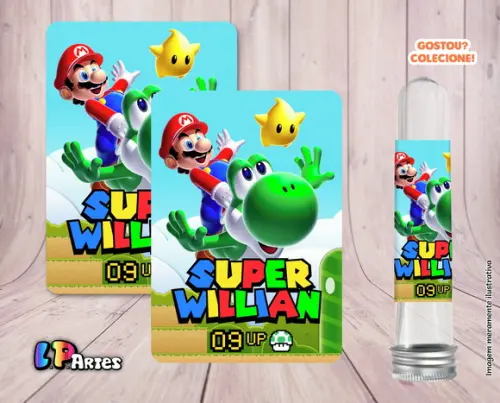 Adesivo de Tubete - Super Mário