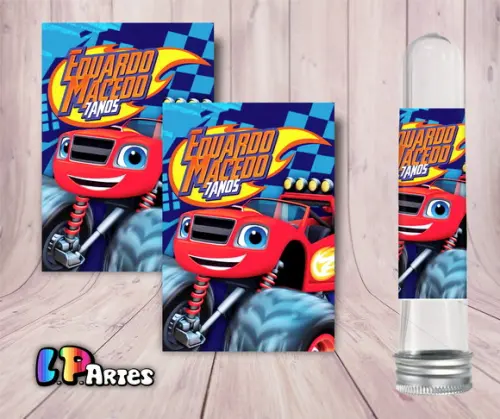 Adesivo de Tubete Blaze Monster Machine