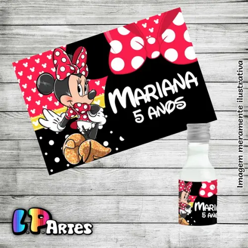 Adesivo Garrafinha - Minnie Vermelha