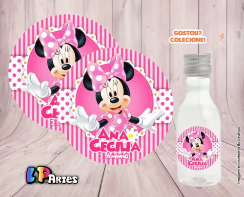 Adesivo Garrafinha 50 ml - Minnie Rosa