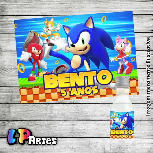 Adesivo Garrafinha - Sonic