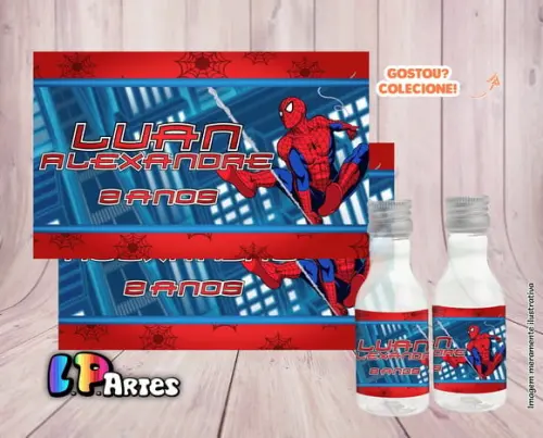 Adesivo Garrafinha Homem Aranha