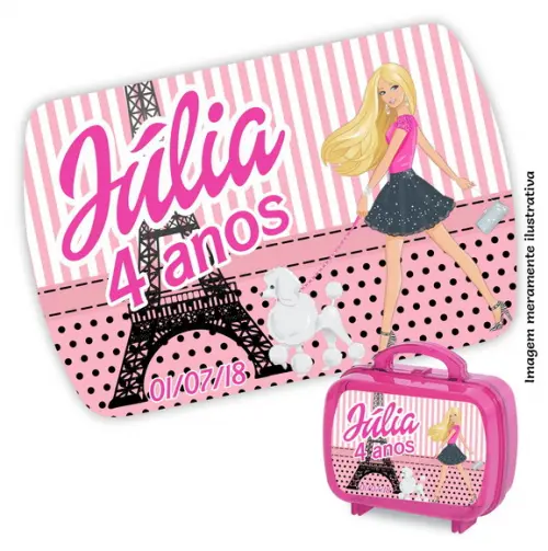 Adesivo Maleta Acrílica Barbie Paris