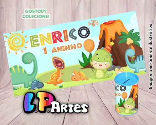 Adesivo para Cofre - Dino Cute