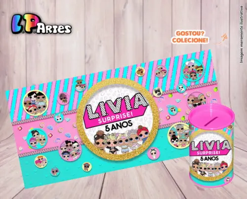 Adesivo para Cofre - Boneca Lol Surpraise
