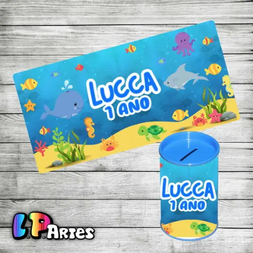 Adesivo para Cofre- Fundo do Mar Menino