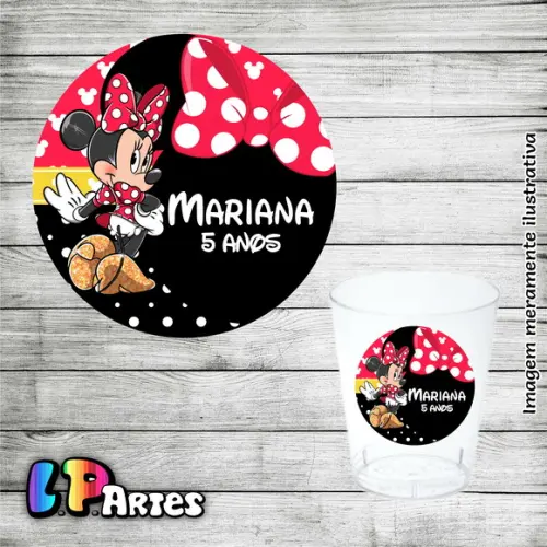Adesivo para Copinho - Minnie Vermelha