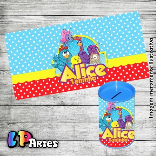 Adesivo para Cofre- Galinha Pintadinha