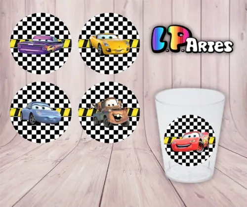Adesivo para Copinho de Brigadeiro - Carros Disney