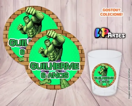 Adesivo para Copinho de Brigadeiro - Hulk